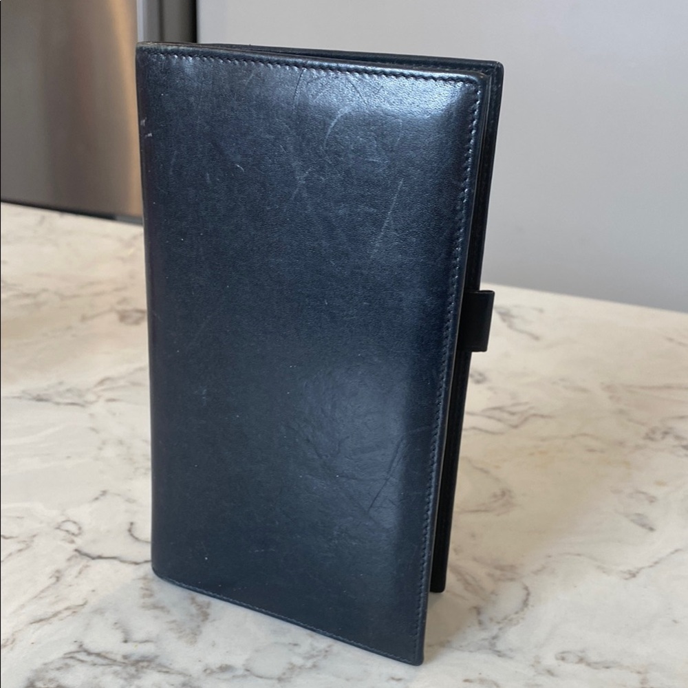 EUC Coach black Leather Card/checkbook Holder
